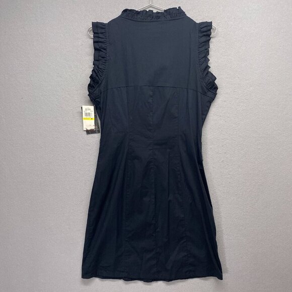 Grass Collection Dress Womens Medium Black Sleeveless Ruffle Pleated - Picture 8 of 10